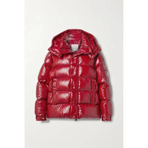 Moncler Men's Maya 70 Quilted Shell Hooded Down Jacket - Red #DC539